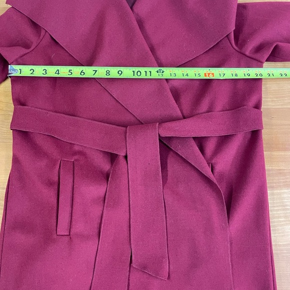 Chicwish Free Myself wool blend deep red belted coat medium - Picture 5 of 10